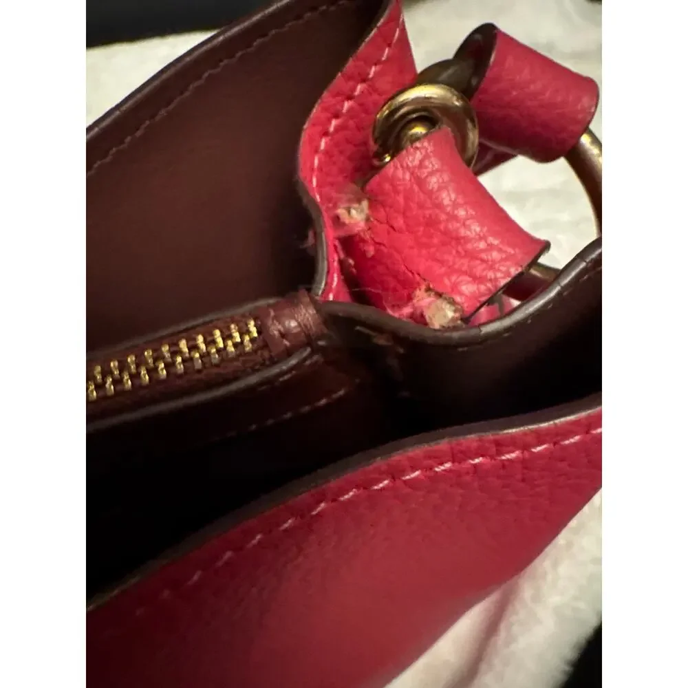 Dark Pink Strawberry Coach Bucket bag - Picture 7 of 13